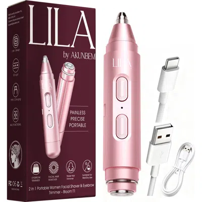 Lila By Akunbem 2-in-1 Portable Facial Shaver & Eyebrow Trimmer In Pink