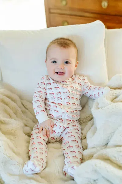 Lila + Hayes Kids' Baby's Hot Cocoa Santa Parker Zip-up Pajama In Multi In Neutral