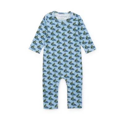 Lila + Hayes Kids' Boys' Thompson North Pole Express Romper In Blue