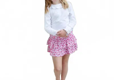 Lila + Hayes Kids' Girl's Maggie Tiered Wild West Skirt In Hot Pink