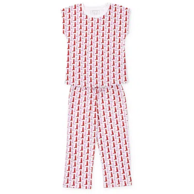 Lila + Hayes Kids' Girl's Merrick Top & Pant Set In City Boots In Pink