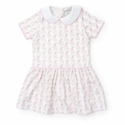 Lila + Hayes Kids' Girls' Libby Dress In Easter Bunnies Pink In White