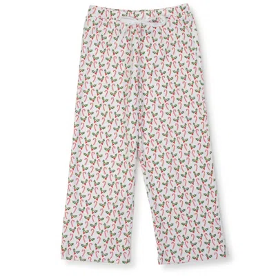Lila + Hayes Men's Christmas Pajama Pants In Candy Cane & Holly In Multi