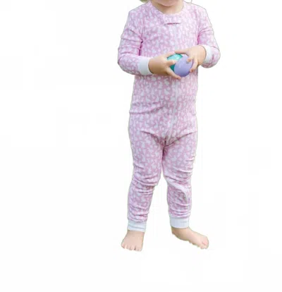 Lila + Hayes Kids' Parker Zipper Pajama In Easter Time Pink
