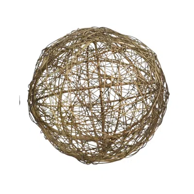 Lila Rasa Antique Gold Decorative Wire Ball Large Set Of 2