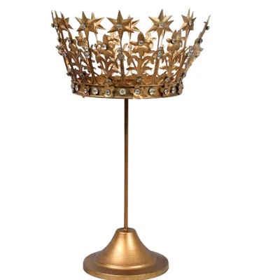 Lila Rasa Decorative Gold Crown Tealight Holder