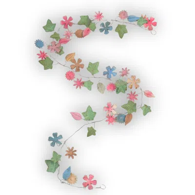 Lila Rasa Floral Metal  Garland With Multicolor