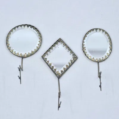 Lila Rasa Gold Bevelled Mirror Candle Pin Set Of 3