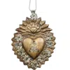 Lila Rasa Gold Blessed Mother Sacred Heart  Ex-voto 12x1x16 Cm X 2 Pc