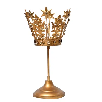 Lila Rasa Gold Crown T-light On Stand