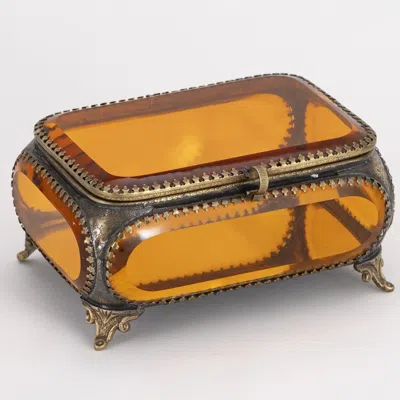 Lila Rasa Gold / Orange French Jewellery Casket Amber In Multi