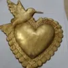 Lila Rasa Gold Peace For Heart Wall Decor 18x1.5x21cm X 2 Pcs In Gold
