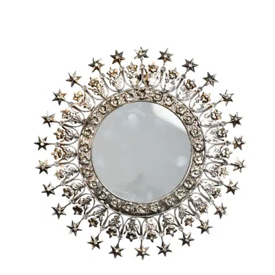 Lila Rasa Gold / Silver Star Crown Wall Mirror In Multi