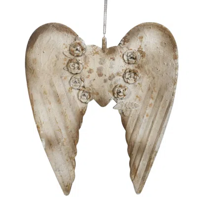 Lila Rasa Grey Vintage Angel Wings With Heart Wall Décor In Gray