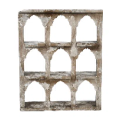 Lila Rasa Neutrals Distressed Ivory Jharokha Ornament Holder Rack In White