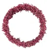 Lila Rasa Red / Pink Red & Pink  Wooden Beads Wreath In Pink