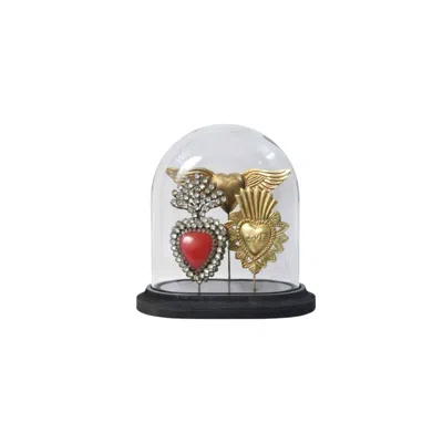 Lila Rasa Red / Silver / Gold Small Red Ex Voto Heart Cloche