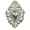 Lila Rasa Silver / Gold Antique Filigree Sacred Heart Wall Hanging Ex-voto 29x1.5x43.5cm In Multi