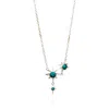 Lila Rasa Women's Celestial North Star Necklace Silver Turquoise Gemstone In Silver