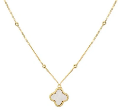 Lila Rasa Women's Clover Necklace  Gold Mother Of Pearl