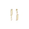 Lila Rasa Women's Gold Asymmetric Earrings - Cubic Zirconia Wave Symphony In Gold