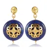 Lila Rasa Women's Gold / Blue Lapis Lazuli Earring With Filigree Melange In Multi