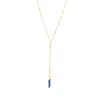 Lila Rasa Women's Gold / Blue Lariat Necklace - Lapis Lazuli - Wave Symphony In Multi