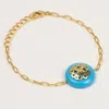 Lila Rasa Women's Gold / Blue Turquoise Stone Bracelet With Filigree In Multi