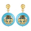 Lila Rasa Women's Gold / Blue Turquoise Stone  Earring With Filigree In Multi