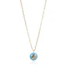 Lila Rasa Women's Gold / Blue Turquoise Stone Pendant With Filigree In Multi