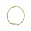 Lila Rasa Women's Gold Double Chain Bracelet - Cubic Zicronia  Wave Symphony In Gold