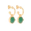 Lila Rasa Women's Gold / Green Emerald Green Crystal Hoop Earrings