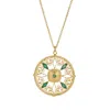 Lila Rasa Women's Gold / Green Green Onyx Medallion Necklace In Multi