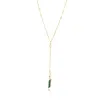 Lila Rasa Women's Gold / Green Lariat Necklace - Malachite - Wave Symphony In Multi