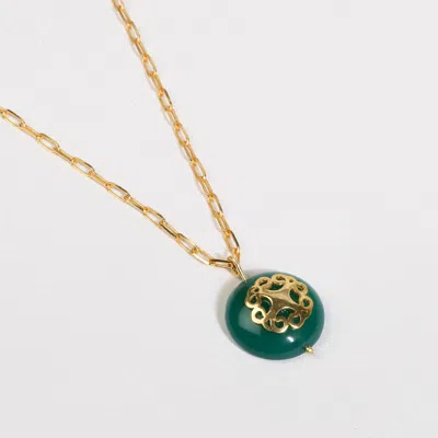 Lila Rasa Women's Gold / Green Melange Necklace Green Onyx In Multi