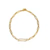 Lila Rasa Women's Gold Link Bracelet - Cubic Zirconia Wave Symphony In Gold
