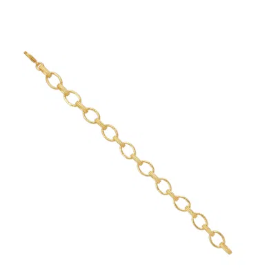 Lila Rasa Women's Gold Oval Hammered Link Bracelet