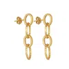 Lila Rasa Women's Gold Oval Hammered Link Earrings