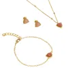 Lila Rasa Women's Gold Peach Moonstone June Birthstone  Illuminates Visions & Dreams Jewellery Set: Necklace,  In Gold
