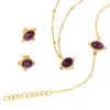 Lila Rasa Women's Gold / Purple Amethyst Cz February Birthstone Brings Good Luck, Stability & Intuition Jewell In Multi