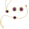 Lila Rasa Women's Gold / Purple Amethyst February Birthstone Brings Good Luck, Stability & Intuition Jewellery In Multi