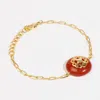 Lila Rasa Women's Gold / Red Red Carnelian Bracelet Melange In Multi