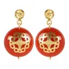Lila Rasa Women's Gold / Red Red Carnelian Earring Melange In Multi