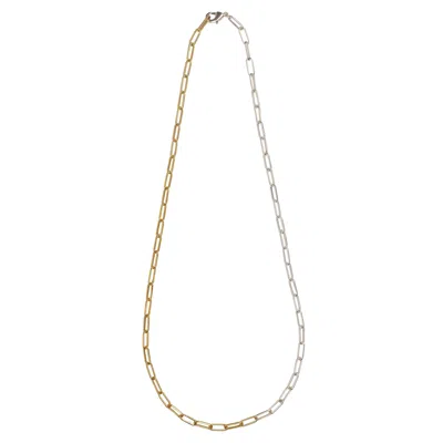 Lila Rasa Women's Gold / Silver Dual Tone Mix Metal Paperclip Chain In Multi