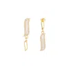 Lila Rasa Women's Gold / White Asymmetric Earrings - Mother Of Pearl Wave Symphony In Multi