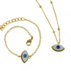 Lila Rasa Women's Gold / White Evil Eye Mother Of Pearl Jewellery Set In Multi