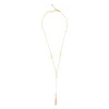 Lila Rasa Women's Gold / White Lariat Necklace - Mother Of Pearl - Wave Symphony In Multi