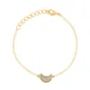 Lila Rasa Women's Gold / White Moon Bracelet Mother Of Pearl In Multi