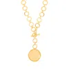 Lila Rasa Women's Gold / White Sparkling White Crystal Pendant With Loop Chain & T Lock