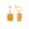 Lila Rasa Women's Gold / Yellow / Orange Rectangular Citrine Crystal Hoops